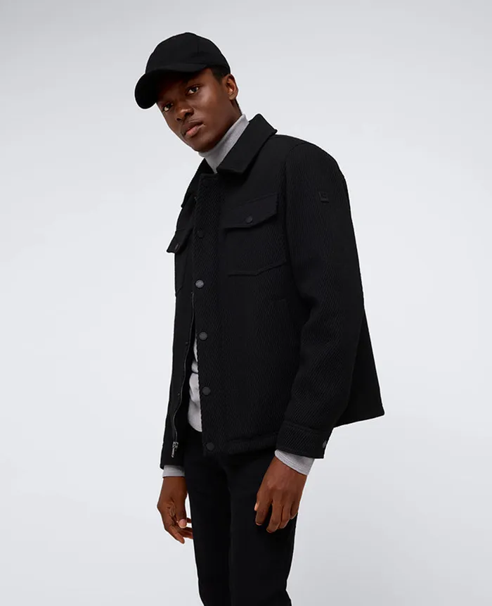 Kenneth Cole Jackets and Outerwear Men Heavyweight Twill Trucker Jacket Black