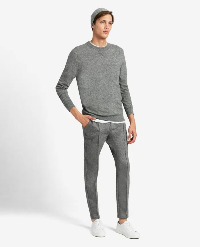 Kenneth Cole Sweaters Men Site Exclusive Crew Neck Cashmere Sweater Grey