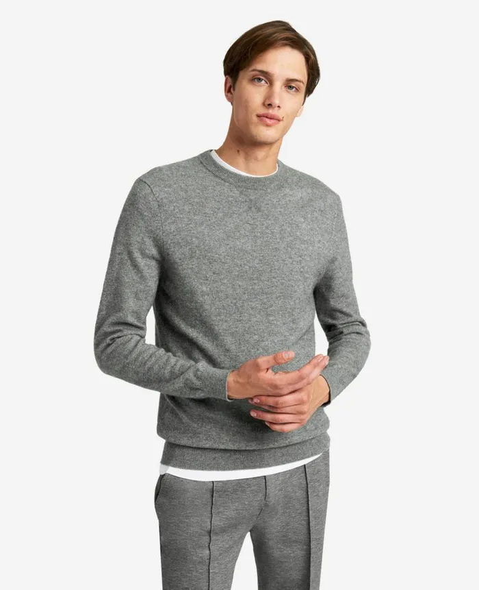 Kenneth Cole Sweaters Men Site Exclusive Crew Neck Cashmere Sweater Grey