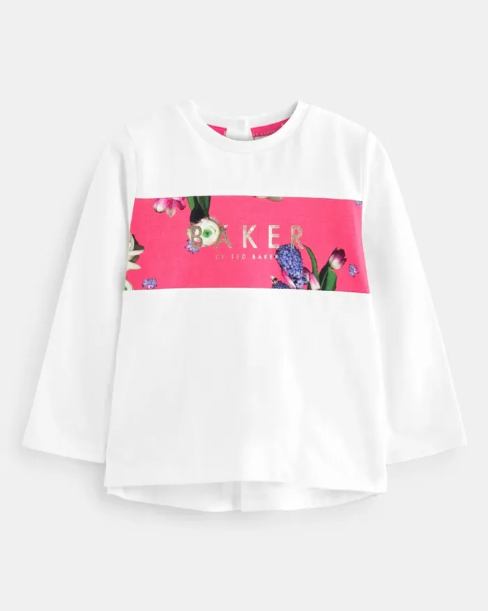 Kids FEDELMA 8211 Floral Logo TShirt And Leggings Set Pink Ted Baker Playsuits and Sets