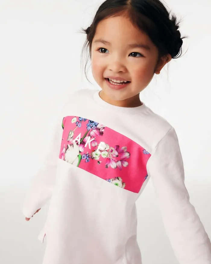 Kids FEDELMA 8211 Floral Logo TShirt And Leggings Set Pink Ted Baker Playsuits and Sets