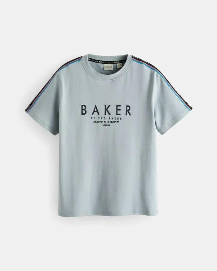Kids IACOB 8211 Branded Tape Detail TShirt Medium Blue Ted Baker Tops Kids IACOB 8211 Branded Tape Detail TShirt Medium Blue Ted Baker Tops