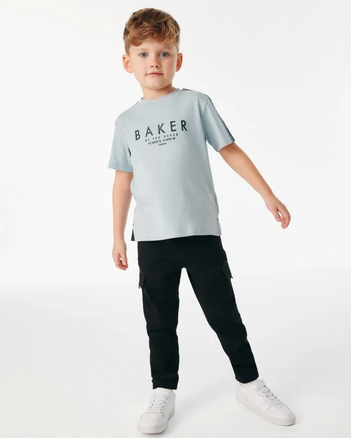 Kids IACOB 8211 Branded Tape Detail TShirt Medium Blue Ted Baker Tops Kids IACOB 8211 Branded Tape Detail TShirt Medium Blue Ted Baker Tops