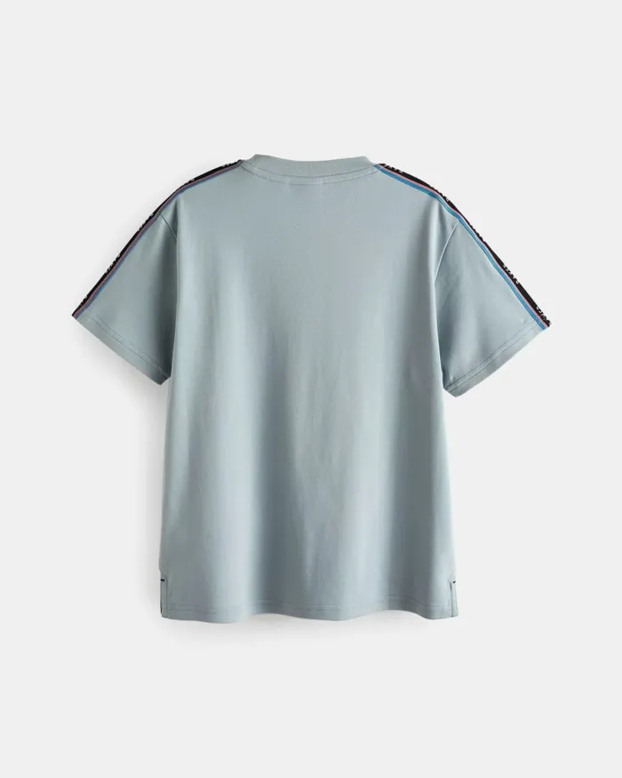 Kids IACOB 8211 Branded Tape Detail TShirt Medium Blue Ted Baker Tops Kids IACOB 8211 Branded Tape Detail TShirt Medium Blue Ted Baker Tops