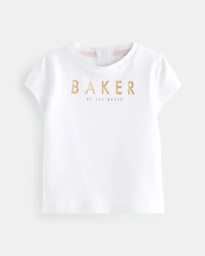 Kids LEMONIE 8211 Embroidered Dungarees And TShirt Set Blue Ted Baker Playsuits and Sets