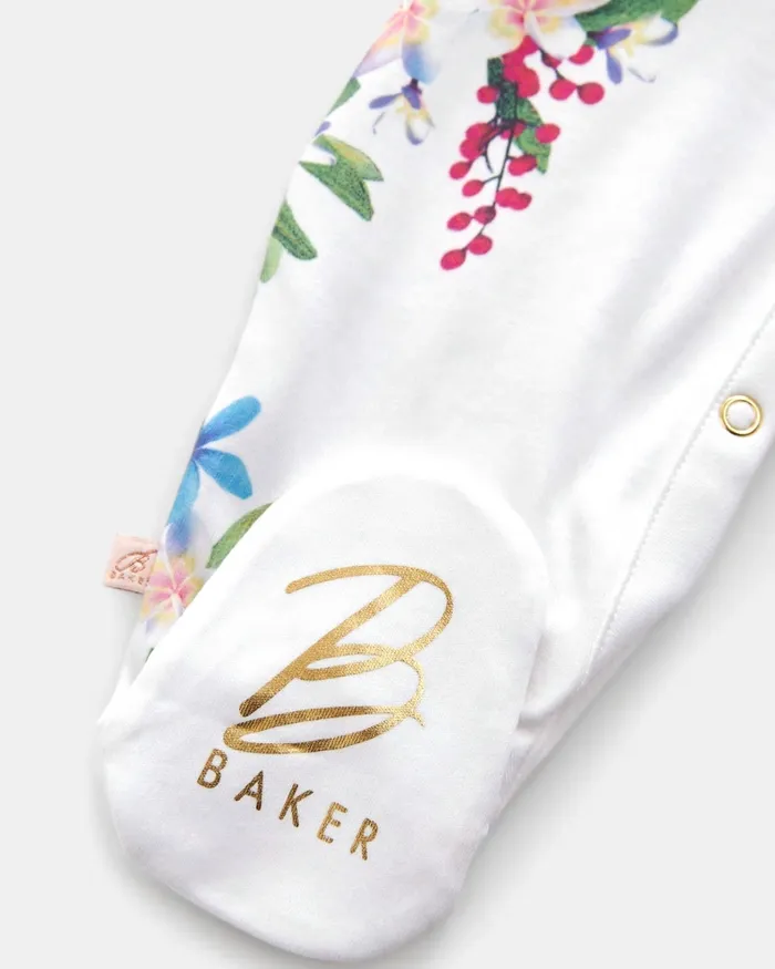 Kids ODETTYY 8211 Botanical Cotton Sleepsuit With Frill Detail White Ted Baker Playsuits and Sets Kids ODETTYY 8211 Botanical Cotton Sleepsuit With Frill Detail White Ted Baker Playsuits and Sets