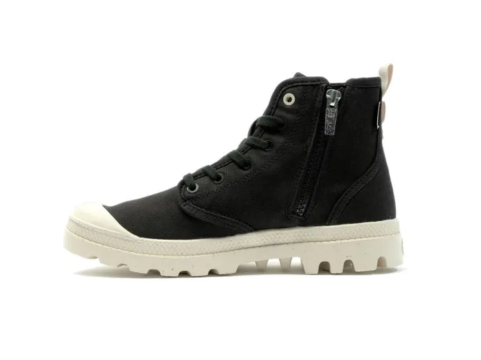 Kids PAMPA HI ZIP ORGANIC Black PALLADIUM Boots Kids PAMPA HI ZIP ORGANIC Black PALLADIUM Boots