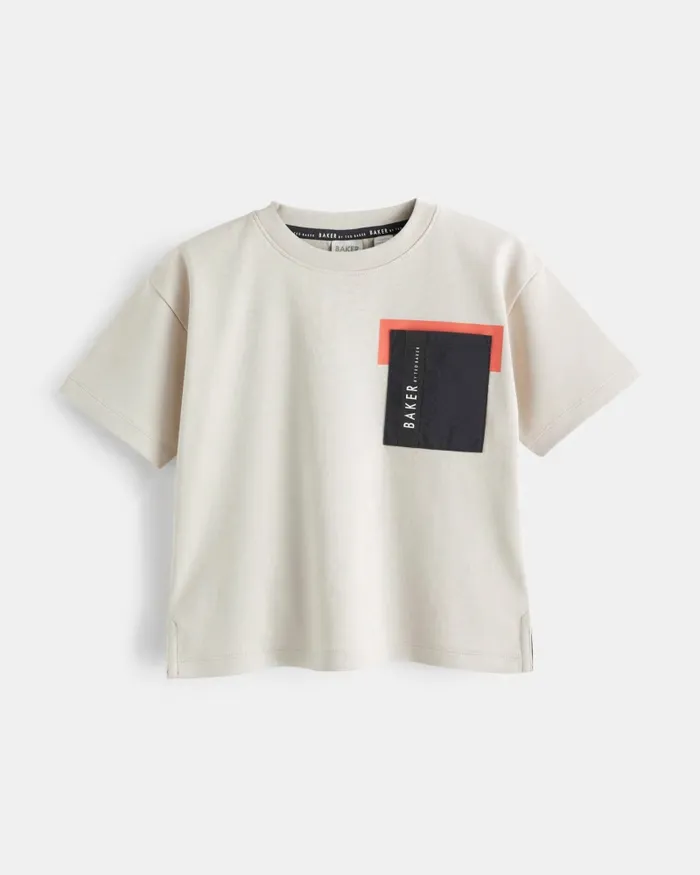 Kids WUBBEN 8211 Pocket Detail Cotton TShirt Nude Ted Baker Tops Kids WUBBEN 8211 Pocket Detail Cotton TShirt Nude Ted Baker Tops