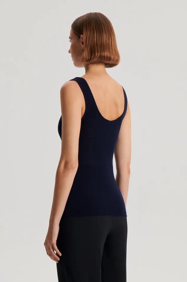 Knitwear Women Scanlan Theodore BABYWOOL SINGLET NAVY ALL Knitwear Women Scanlan Theodore BABYWOOL SINGLET NAVY ALL