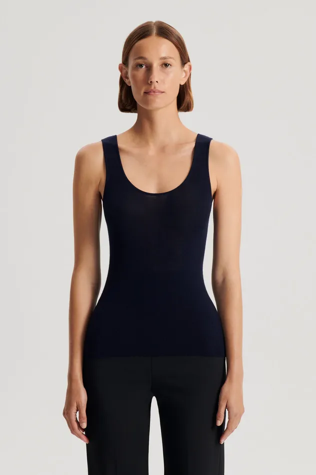 Knitwear Women Scanlan Theodore BABYWOOL SINGLET NAVY ALL Knitwear Women Scanlan Theodore BABYWOOL SINGLET NAVY ALL