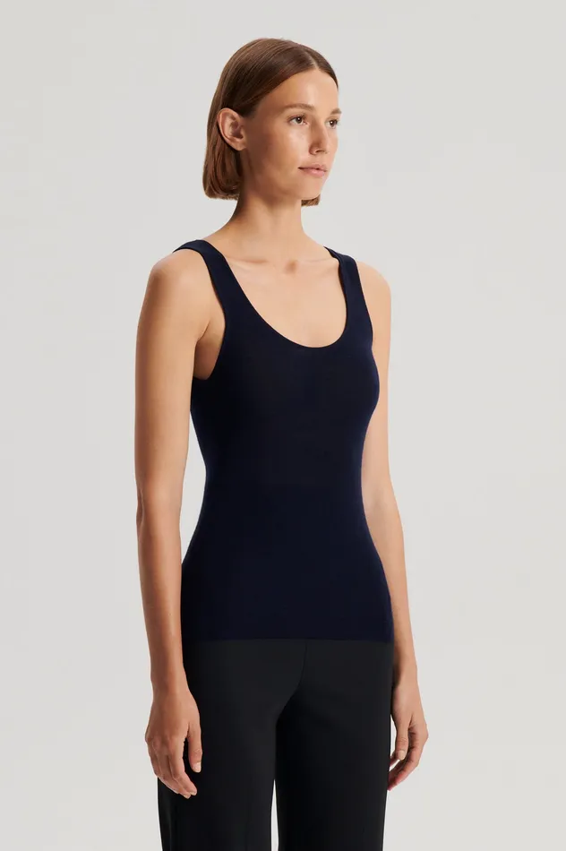 Knitwear Women Scanlan Theodore BABYWOOL SINGLET NAVY ALL Knitwear Women Scanlan Theodore BABYWOOL SINGLET NAVY ALL