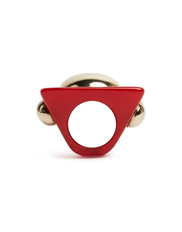 La Doublej Hathor Square Ring Red In Acrylic Resin Women Jewelry