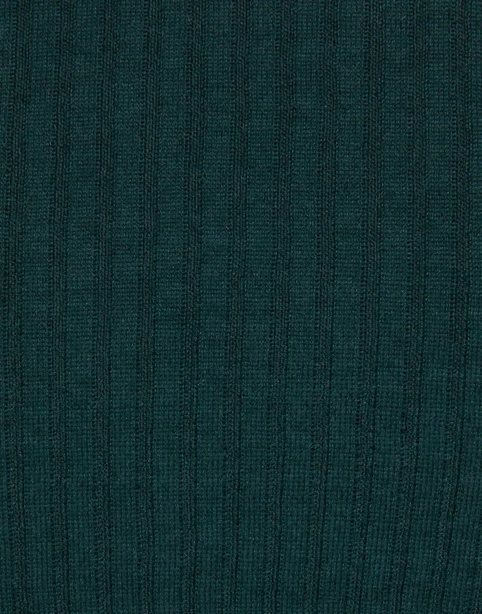 La Doublej High Kick Tee Green In Ribbed Silk Cashmere With Feathers Women Knitwear
