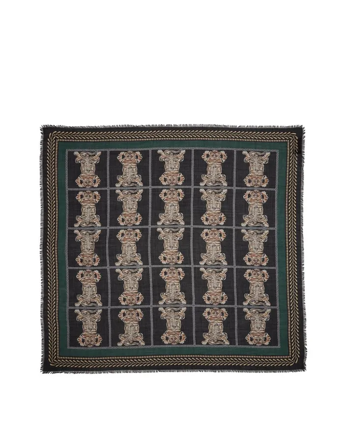 La Doublej Shawl 135215135 Tiger Tiles In Twill Silk Women Foulards and Scarves