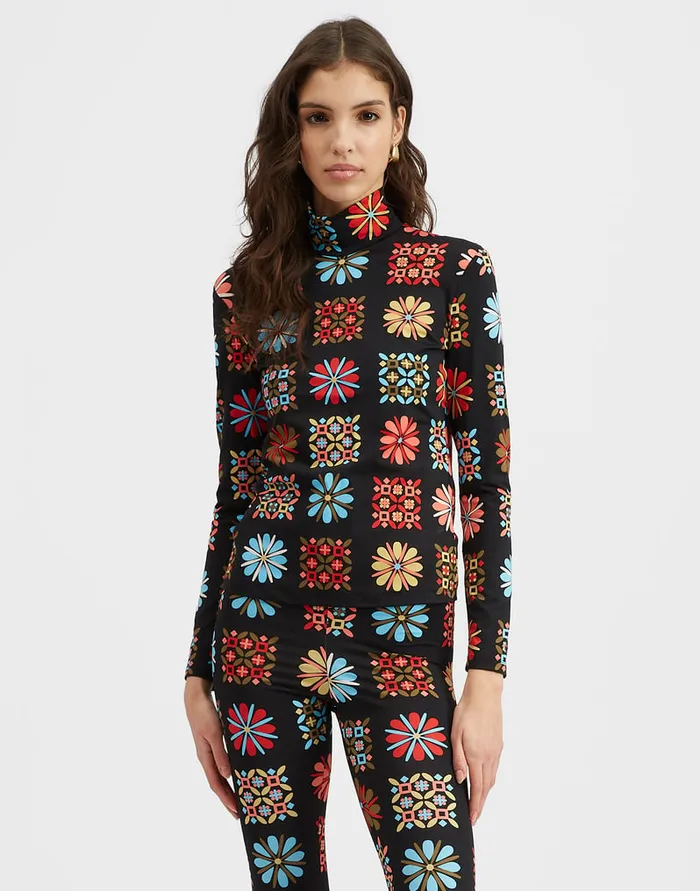 La Doublej Turtleneck Vetrata In Skinny Jersey Women Loungewear