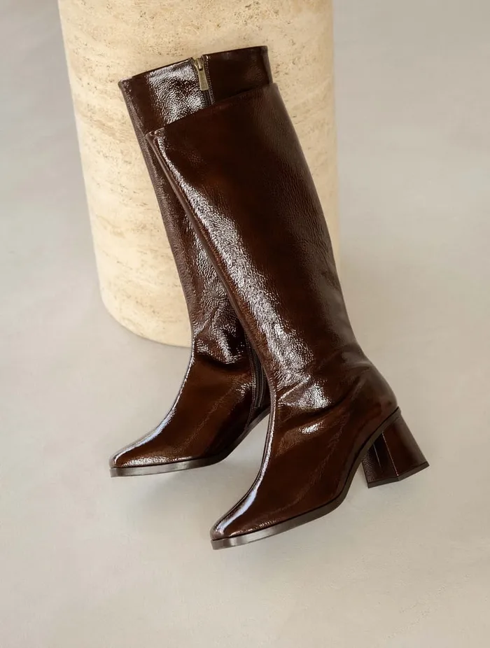 Lala Ganache Women Bobbies Knee High Boots