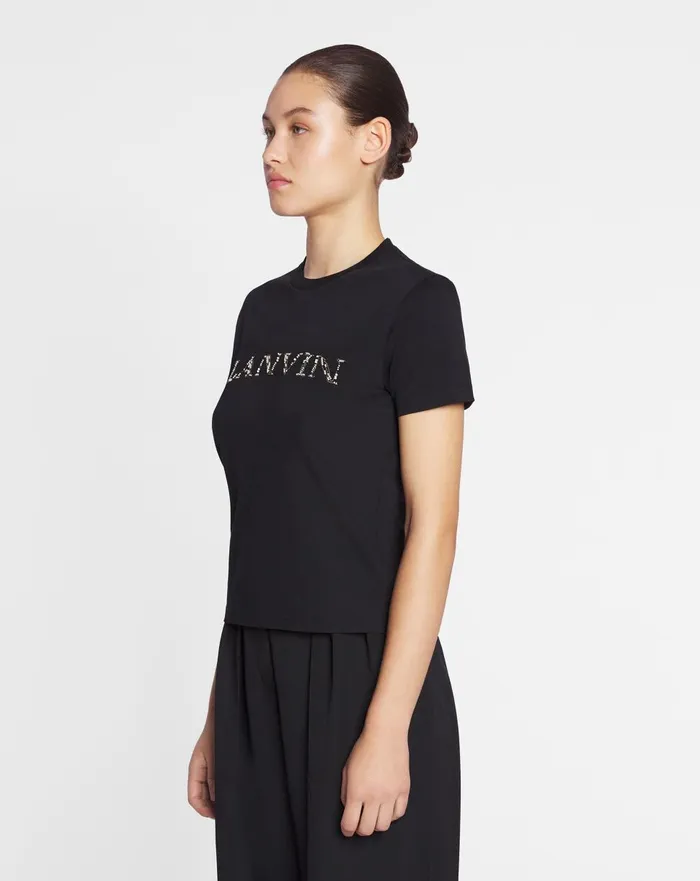 Lanvin Embroidered Tshirt Black Women Lanvin TShirts and Sweatshirts Lanvin Embroidered Tshirt Black Women Lanvin TShirts and Sweatshirts