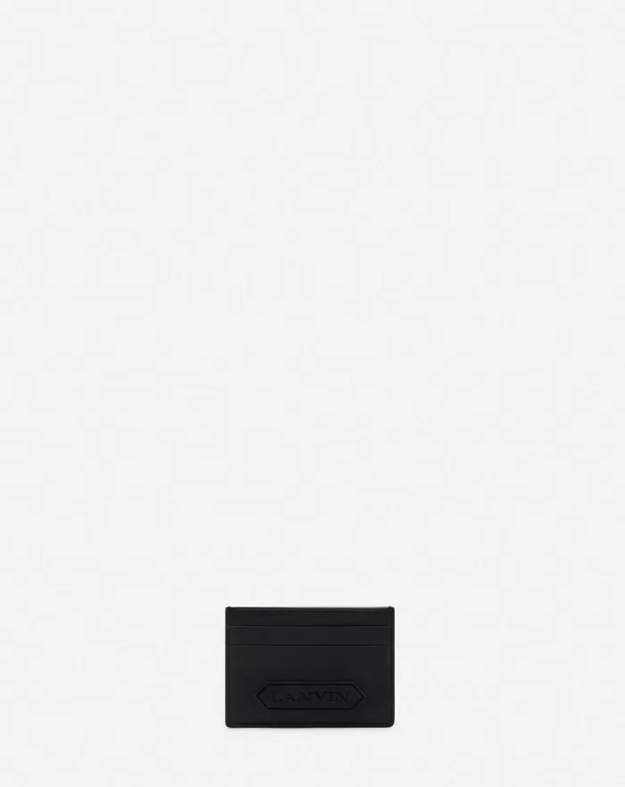 Lanvin Signature Leather Cardholder Black Men Lanvin Wallets and Small Leather Goods