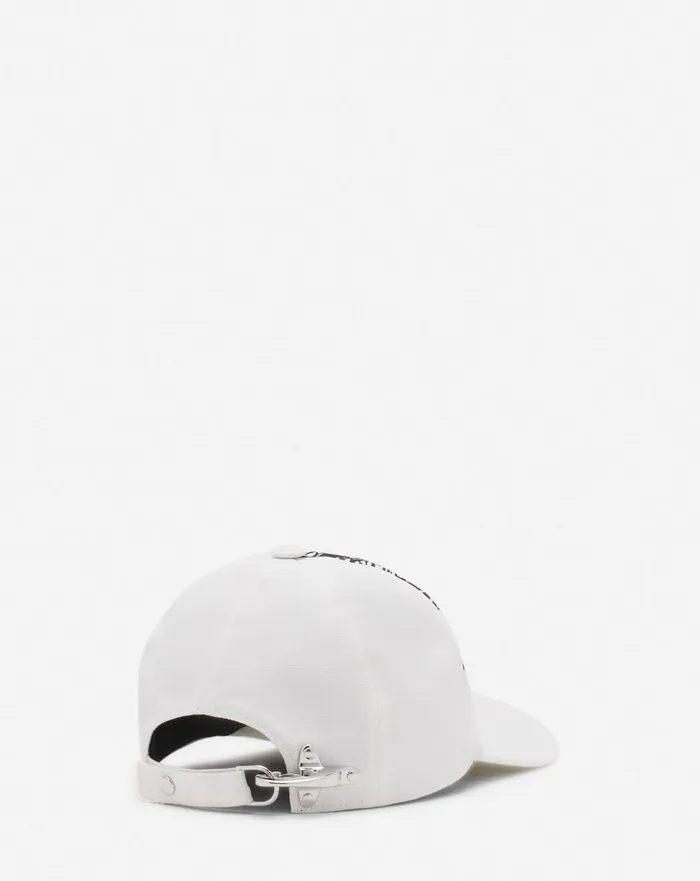 Lanvin X Future Eagle Cotton Cap Off White Black Men Lanvin Hats