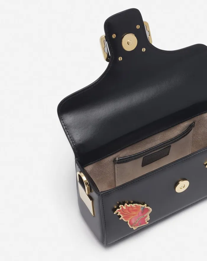 Lanvin X Future Pencil Cat Nano Leather Bag With Pins Blackmulticolour Women Lanvin Pencil