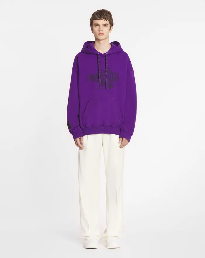 Lanvin X Future Unisex Baggy Hoodie With Eagle Print Purple Reign Men Lanvin Knitwear and Sweatshirts Lanvin X Future Unisex Baggy Hoodie With Eagle Print Purple Reign Men Lanvin Knitwear and Sweatshirts