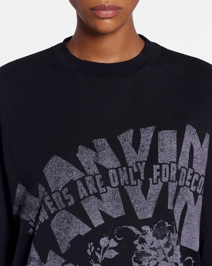 Lanvin X Future Unisex Loosefit Printed Tshirt Black Men Lanvin Tshirts and Polos Lanvin X Future Unisex Loosefit Printed Tshirt Black Men Lanvin Tshirts and Polos