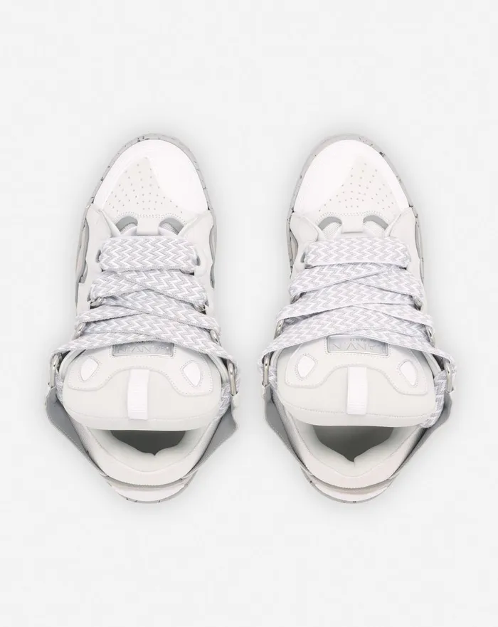 Leather Curb Sneakers Greywhite Men Lanvin Curb