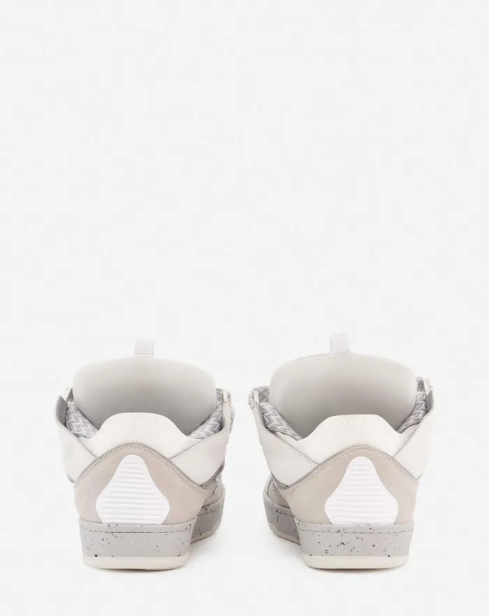 Leather Curb Sneakers Greywhite Men Lanvin Curb