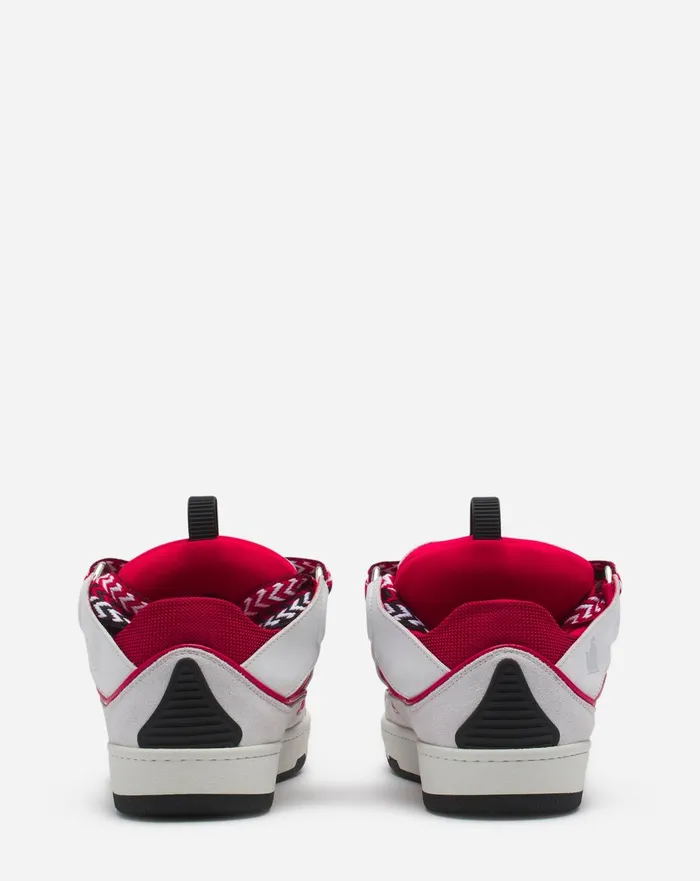 Leather Curb Sneakers Redwhite Women Lanvin Curb Leather Curb Sneakers Redwhite Women Lanvin Curb