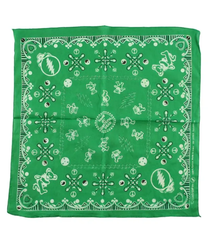 Liquid Blue Bandanas Accessories Good Ol GD Green Bandana Green