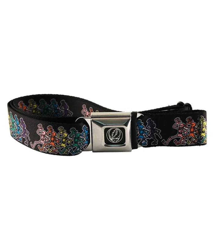 Liquid Blue Belts Accessories Dancing Skeletons Seatbelt Belt Black