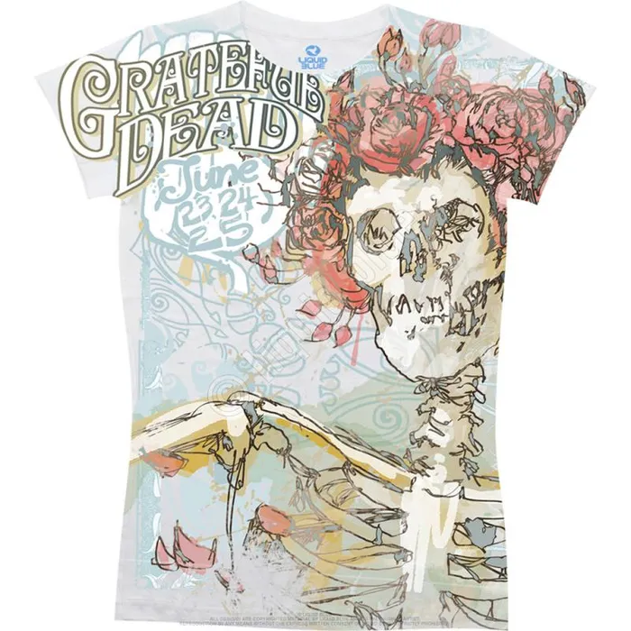 Liquid Blue Juniors Long Length Women Classic Bertha White Juniors Long Length TShirt