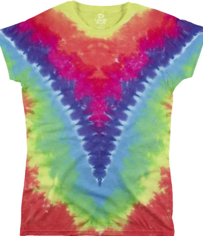 Liquid Blue Juniors Long Length Women Rainbow V Unprinted Juniors Long Length TieDye TShirt Liquid Blue Juniors Long Length Women Rainbow V Unprinted Juniors Long Length TieDye TShirt