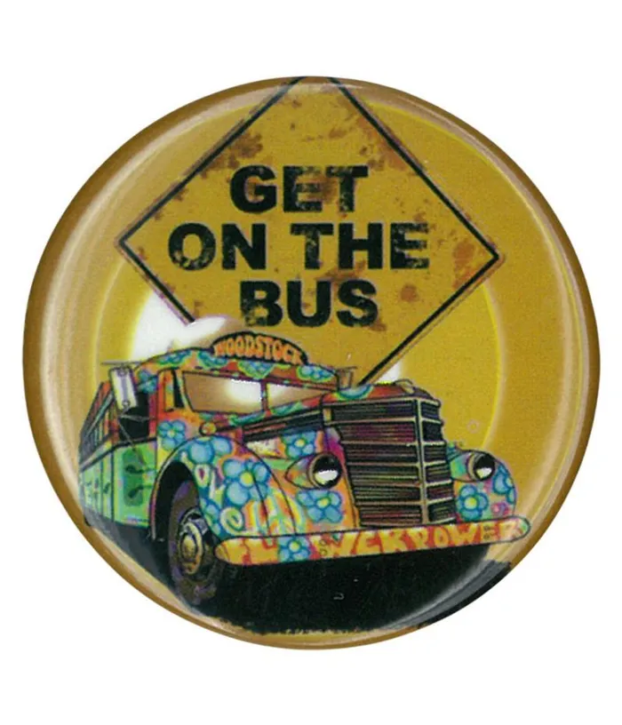 Liquid Blue Pins Accessories Woodstock Get On The Bus Pin