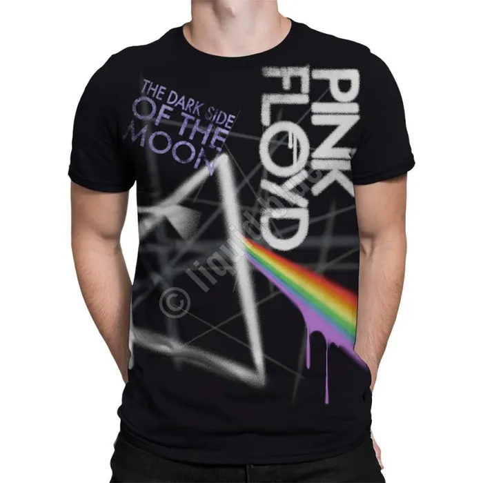 Liquid Blue TShirt Men Dark Side Graffiti Black TShirt