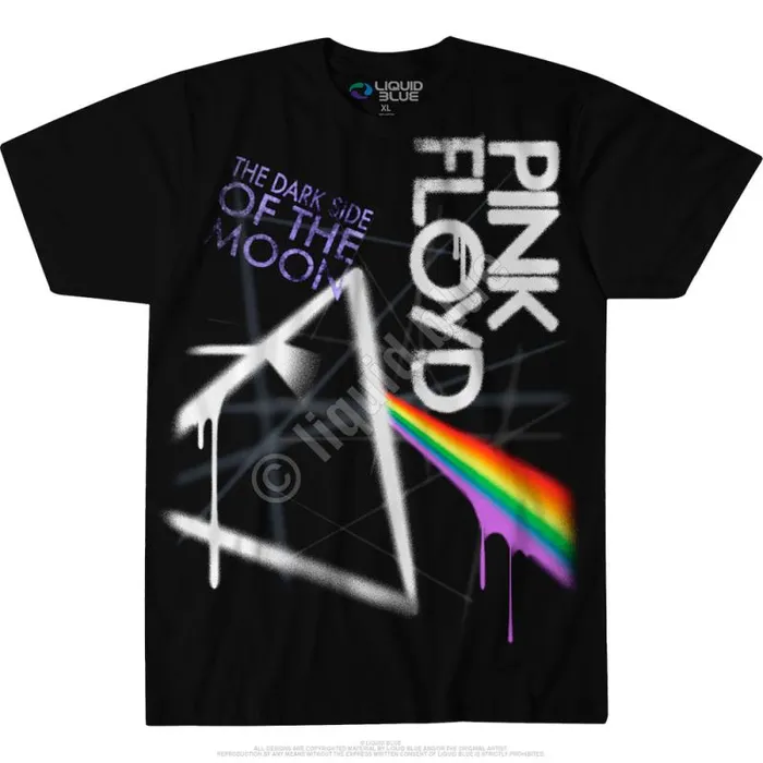 Liquid Blue TShirt Men Dark Side Graffiti Black TShirt