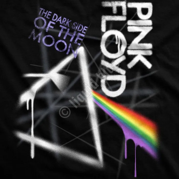Liquid Blue TShirt Men Dark Side Graffiti Black TShirt