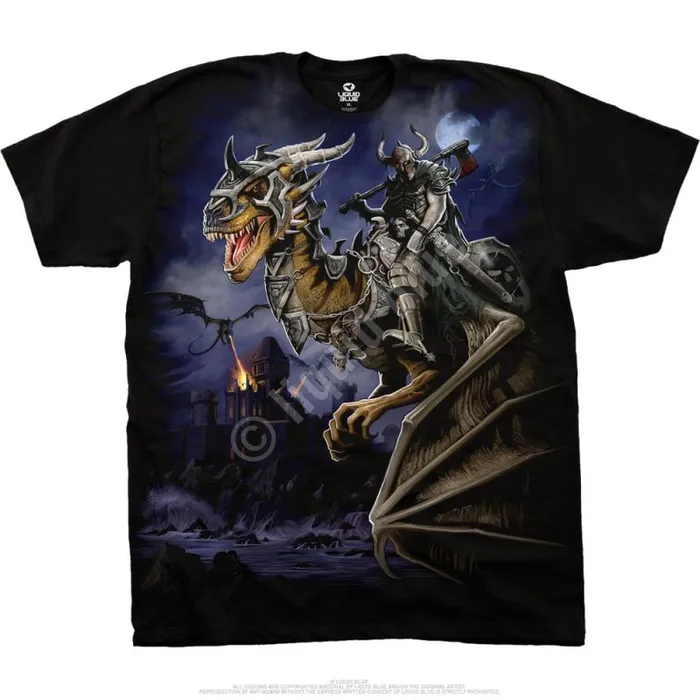 Liquid Blue TShirt Men Dragon Master Black TShirt