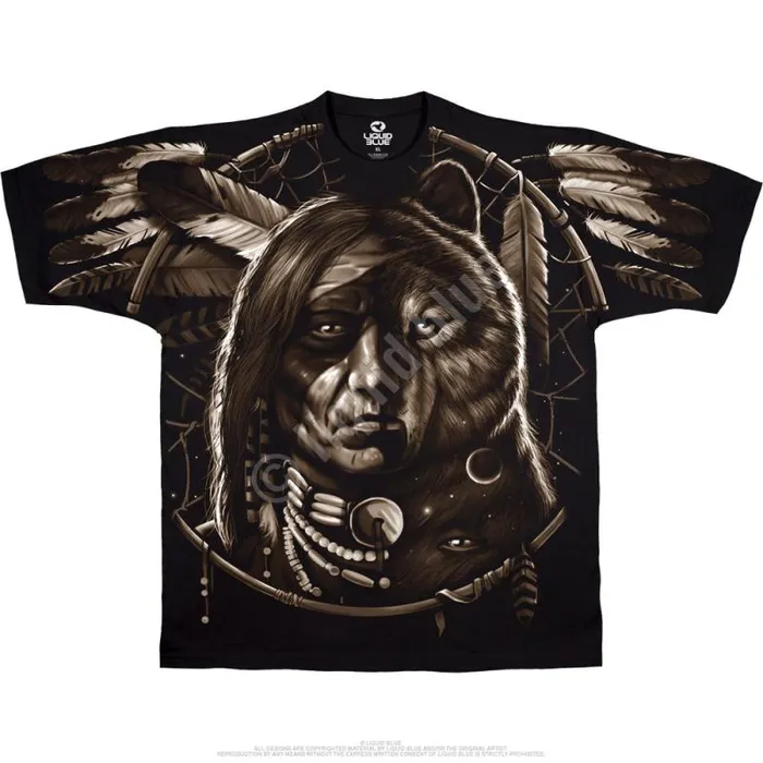 Liquid Blue TShirt Men Dream Spirit Black TShirt