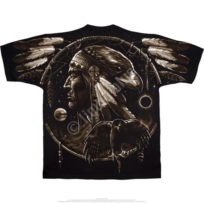 Liquid Blue TShirt Men Dream Spirit Black TShirt