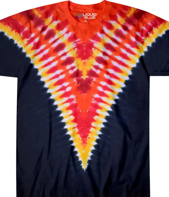 Liquid Blue TShirt Men Fiery V Unprinted TieDye TShirt