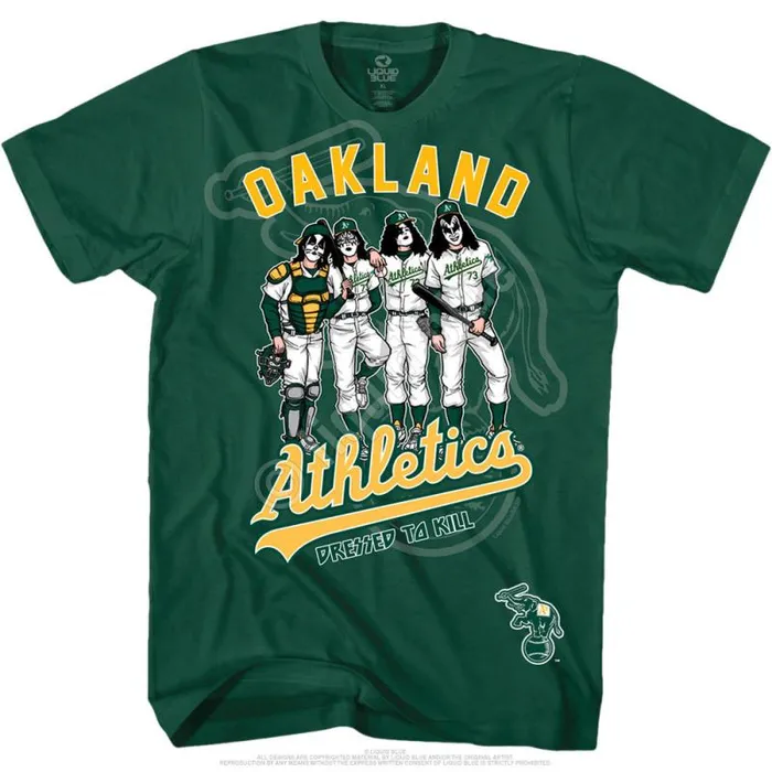 Liquid Blue TShirt Men Oakland Athletics Dressed To Kill Green TShirt