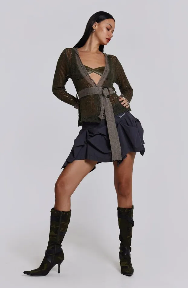 Long Sleeve Tops Women Jaded London Kyra Hooded Knit Cardigan