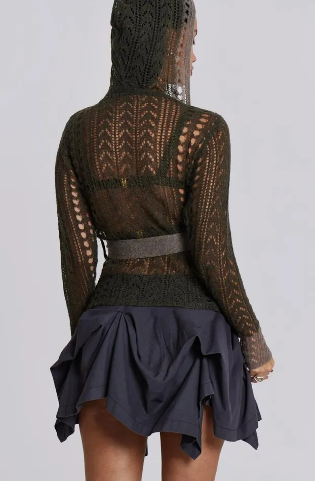 Long Sleeve Tops Women Jaded London Kyra Hooded Knit Cardigan