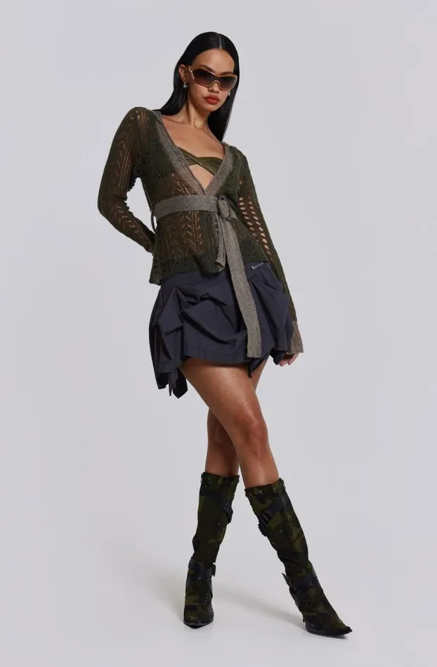 Long Sleeve Tops Women Jaded London Kyra Hooded Knit Cardigan