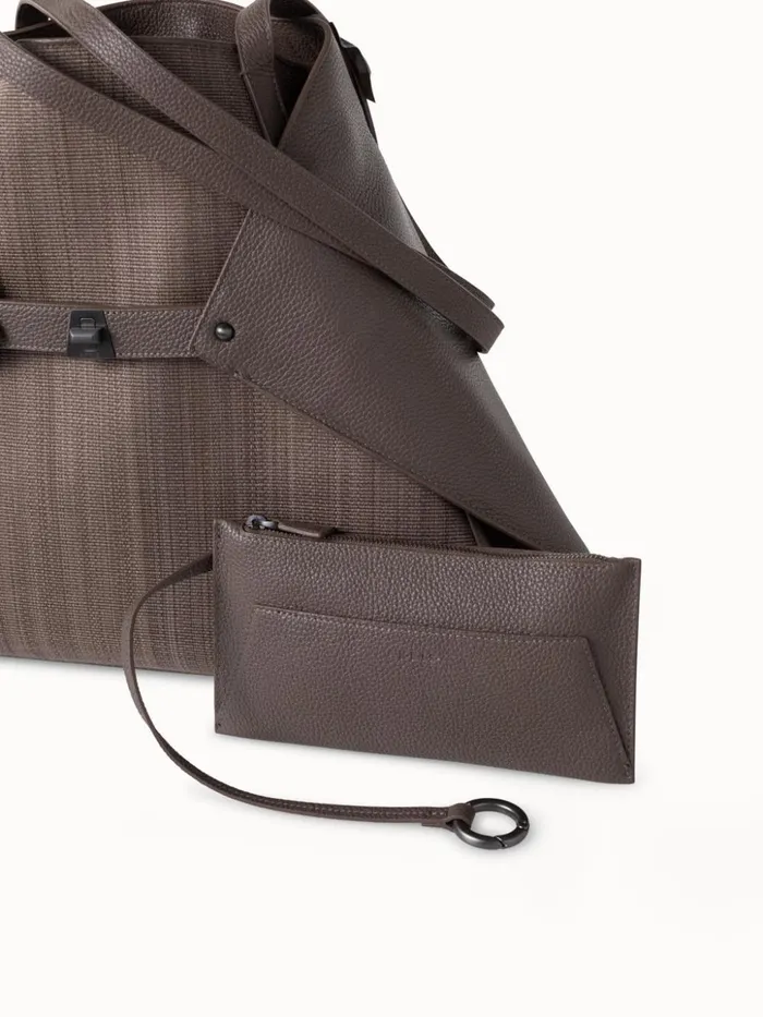 Medium Ai Shoulder Bag In Horsehair And Leather Taiga Women Akris Shoulder Bags