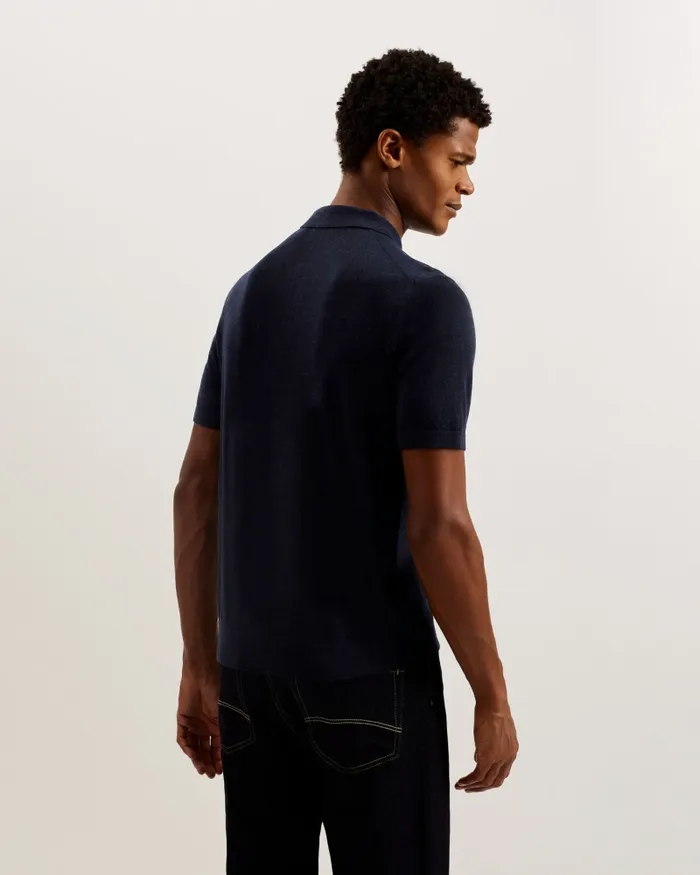 Men AMBLER 8211 Colour Block T Wool Polo Shirt Navy Ted Baker Jumpers and Knitwear Men AMBLER 8211 Colour Block T Wool Polo Shirt Navy Ted Baker Jumpers and Knitwear