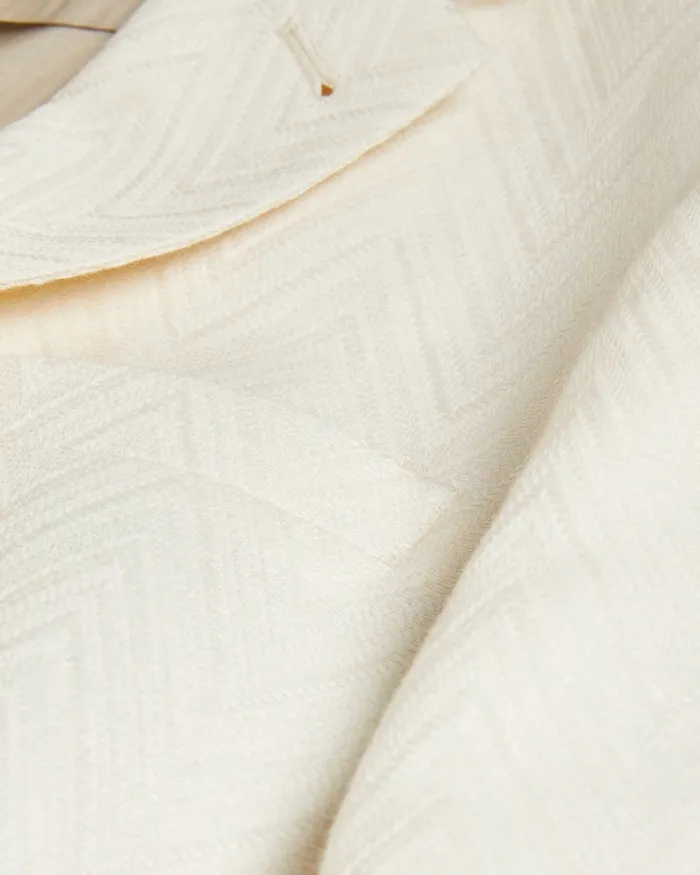Men BALHUMJ 8211 Herringbone Cotton Linen Blazer Natural Ted Baker Coats and Jackets