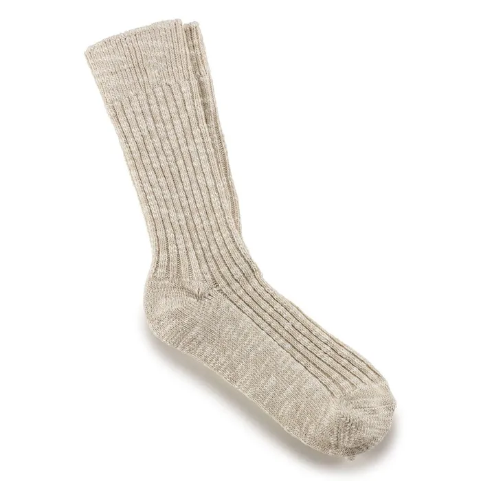 Men Birkenstock Socks Cotton Slub Beigewhite