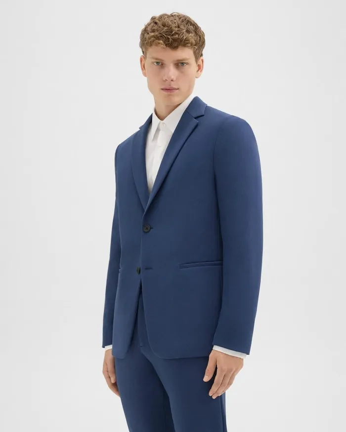 Men Blazers Jackets Theory Clinton Blazer In Precision Ponte Deep Atlantic